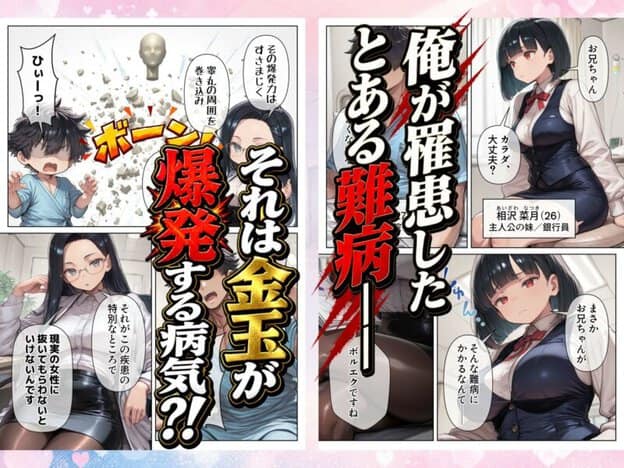 シコシコしてもらわないと金玉が爆発する病気 〜美人ナースたちによる濃厚搾精治療〜 無料サンプル画像(1)